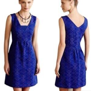 Maeve Averie dress. Royal Blue and Purple Textured Dress size 8